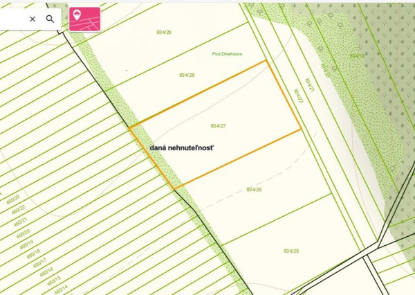 Na predaj pozemok v obci Kamienka pri Humennom